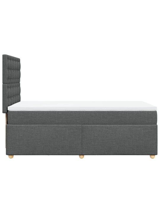 Box spring postel s matrací tmavě šedá 90x200 cm textil