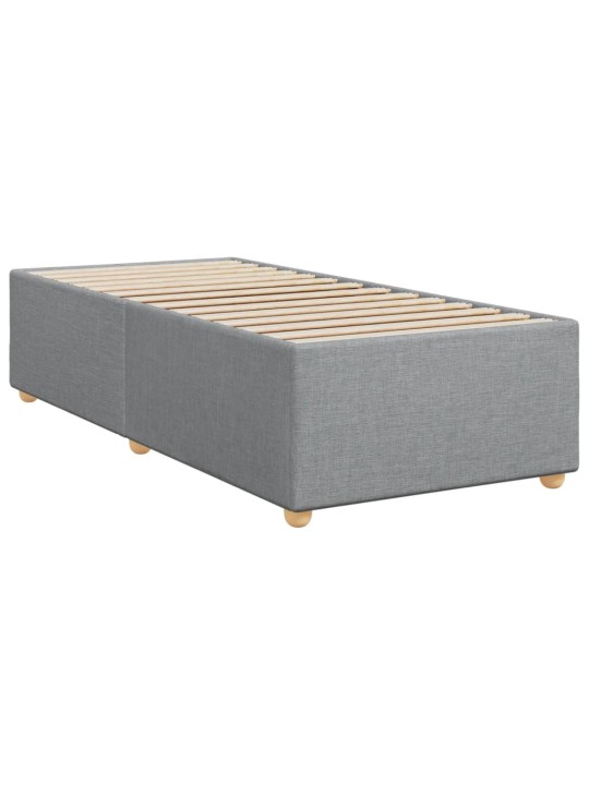 Box spring postel s matrací světle šedý 100 x 200 cm textil