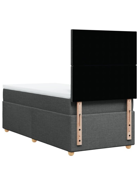 Box spring postel s matrací tmavě šedá 100 x 200 cm textil