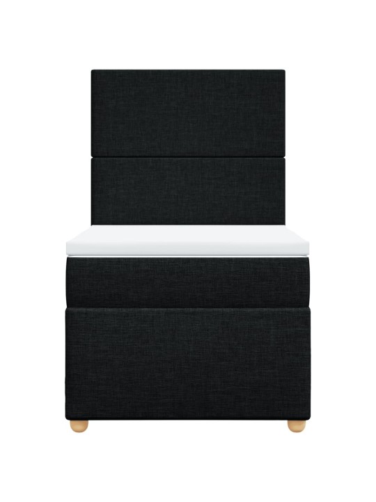 Box spring postel s matrací černá 100 x 200 cm textil