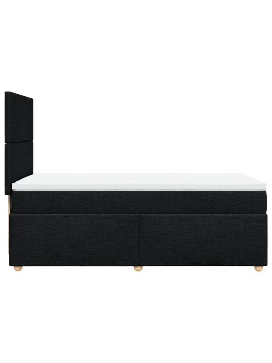 Box spring postel s matrací černá 100 x 200 cm textil