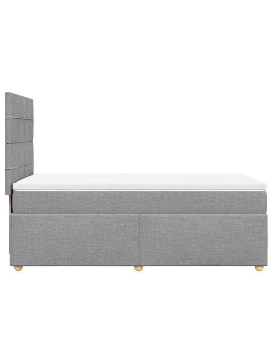 Box spring postel s matrací světle šedý 100 x 200 cm textil