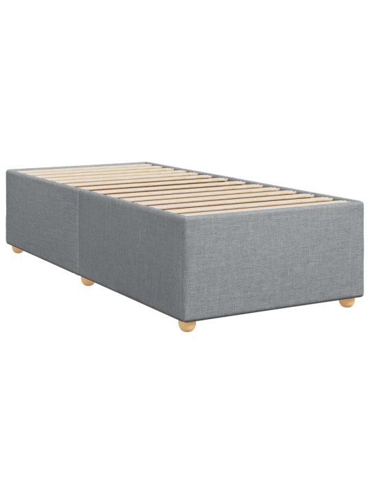 Box spring postel s matrací světle šedý 100 x 200 cm textil