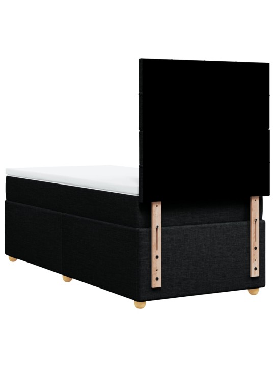 Box spring postel s matrací černá 100 x 200 cm textil