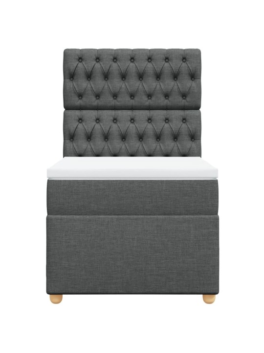 Box spring postel s matrací tmavě šedá 100 x 200 cm textil