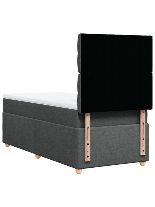 Box spring postel s matrací tmavě šedá 100 x 200 cm textil