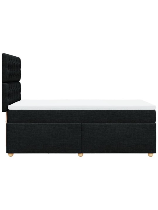Box spring postel s matrací černá 100 x 200 cm textil