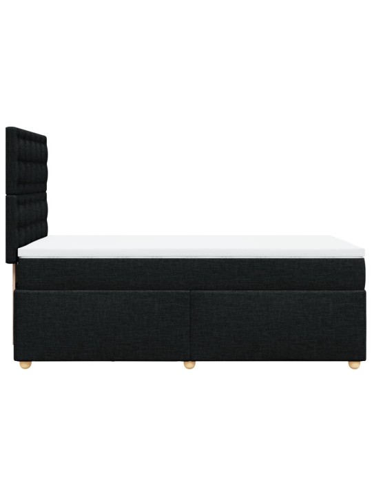 Box spring postel s matrací černá 100 x 200 cm textil
