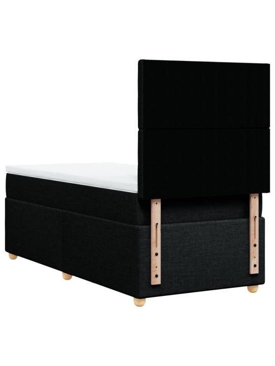 Box spring postel s matrací černá 100 x 200 cm textil