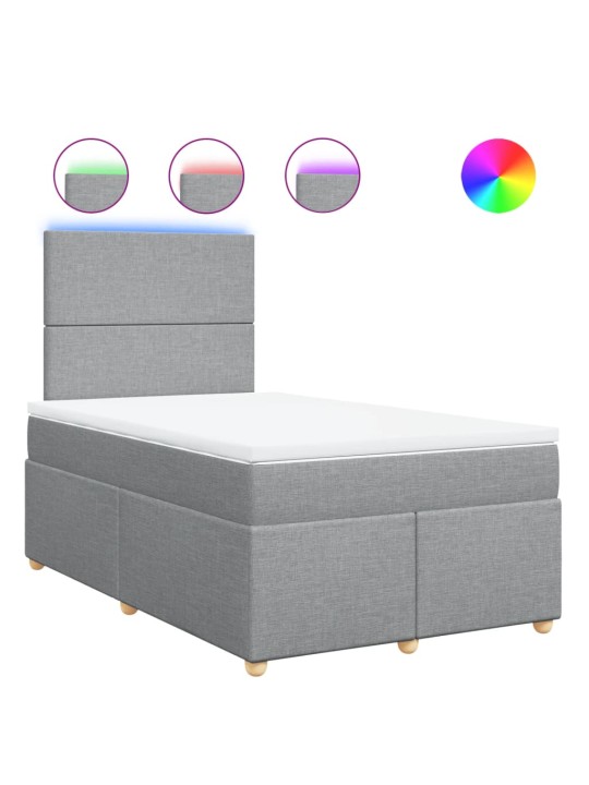 Box spring postel s matrací světle šedá 120x190 cm textil