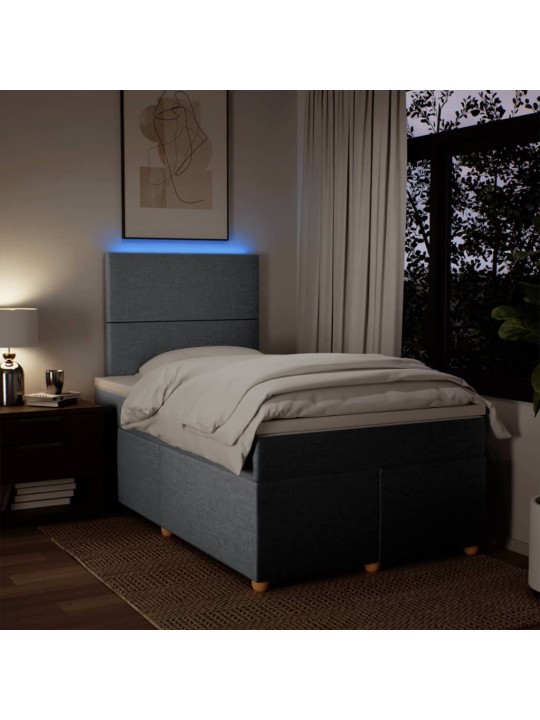 Box spring postel s matrací světle šedá 120x190 cm textil