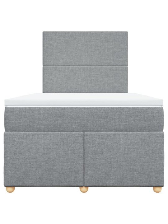 Box spring postel s matrací světle šedá 120x190 cm textil