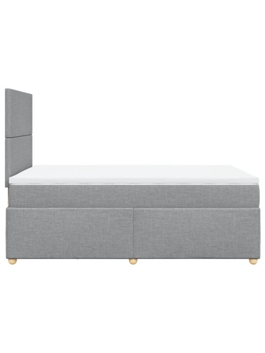 Box spring postel s matrací světle šedá 120x190 cm textil