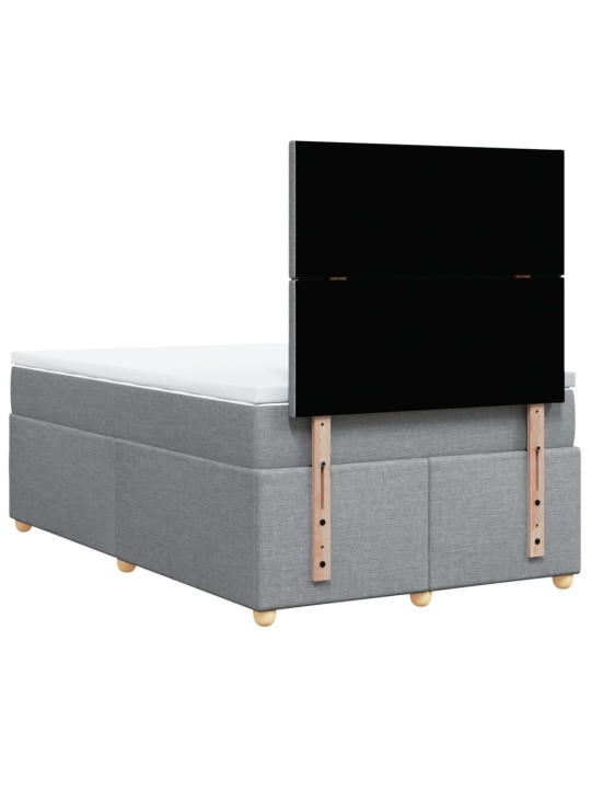 Box spring postel s matrací světle šedá 120x190 cm textil