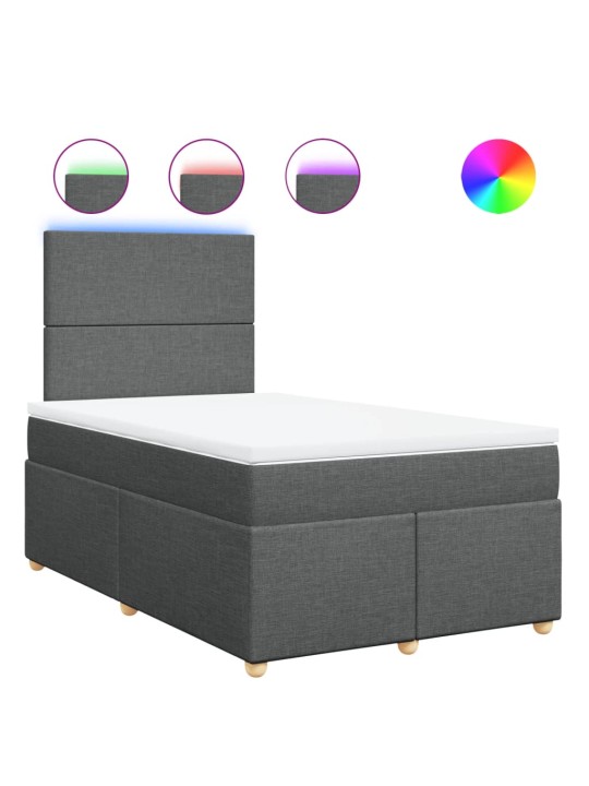 Box spring postel s matrací tmavě šedá 120x190 cm textil