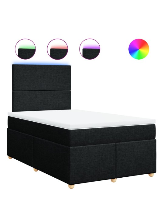 Box spring postel s matrací černá 120x190 cm textil