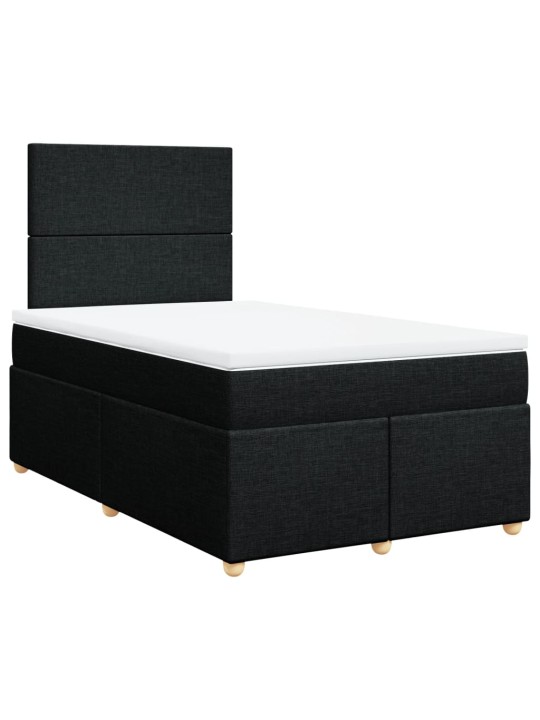 Box spring postel s matrací černá 120x190 cm textil