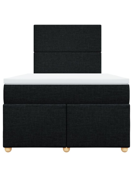 Box spring postel s matrací černá 120x190 cm textil