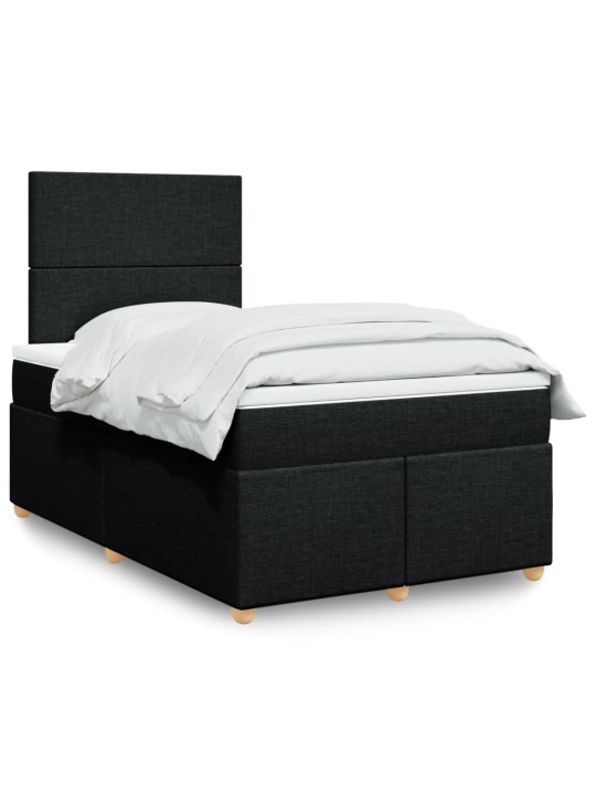 Box spring postel s matrací černá 120x190 cm textil