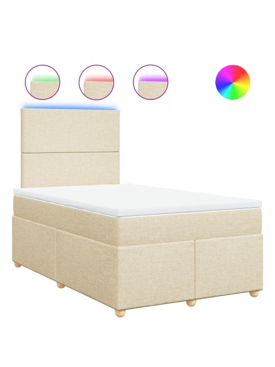 Box spring postel s matrací krémová 120x190 cm textil