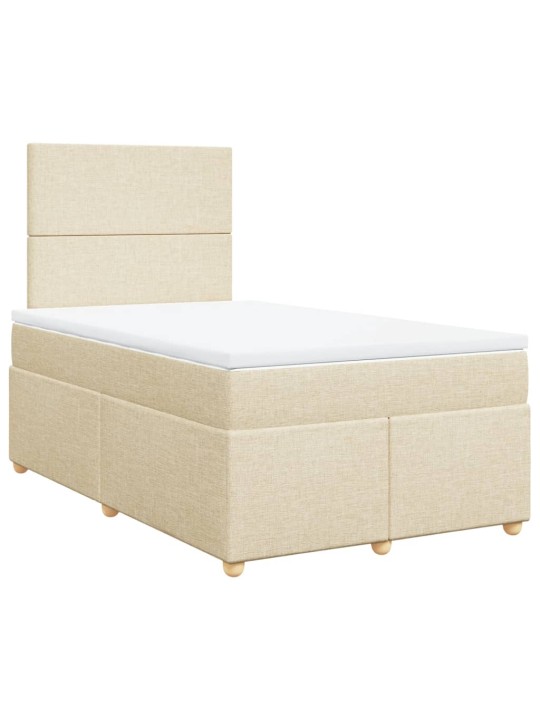 Box spring postel s matrací krémová 120x190 cm textil