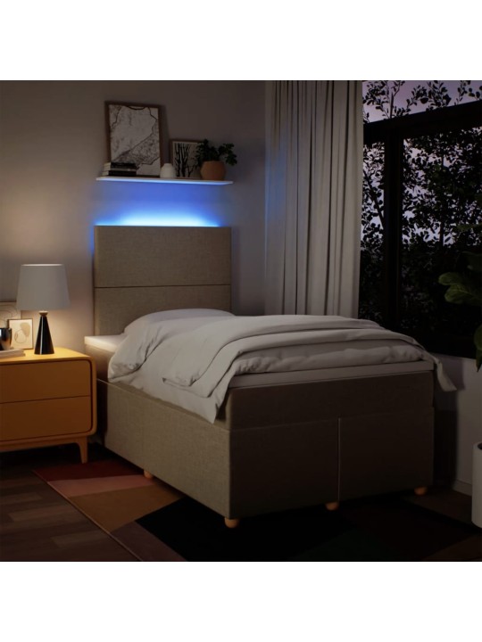 Box spring postel s matrací krémová 120x190 cm textil