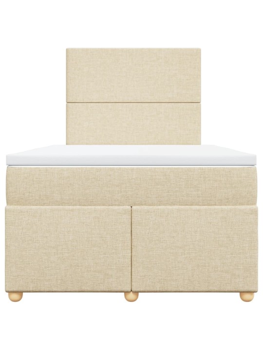 Box spring postel s matrací krémová 120x190 cm textil
