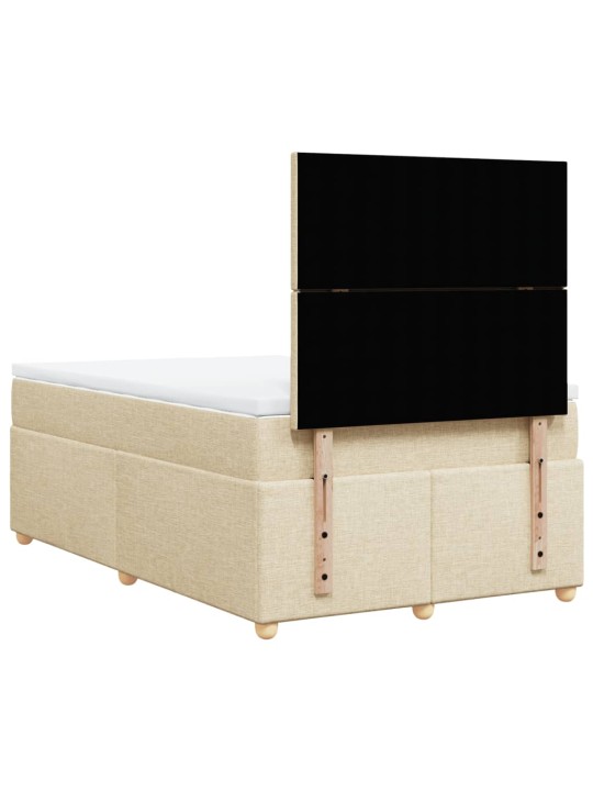Box spring postel s matrací krémová 120x190 cm textil