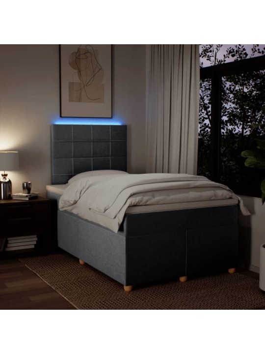 Box spring postel s matrací světle šedá 120x190 cm textil