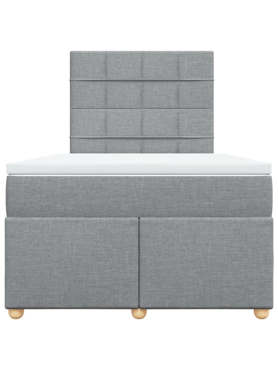 Box spring postel s matrací světle šedá 120x190 cm textil
