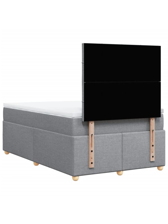 Box spring postel s matrací světle šedá 120x190 cm textil