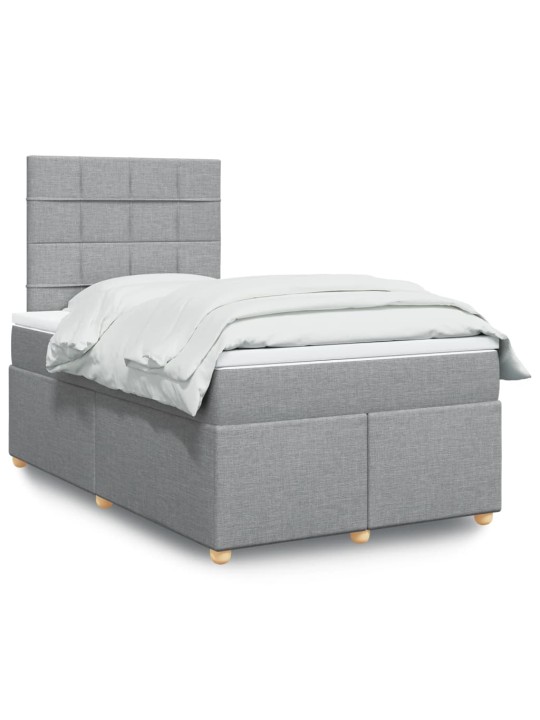 Box spring postel s matrací světle šedá 120x190 cm textil
