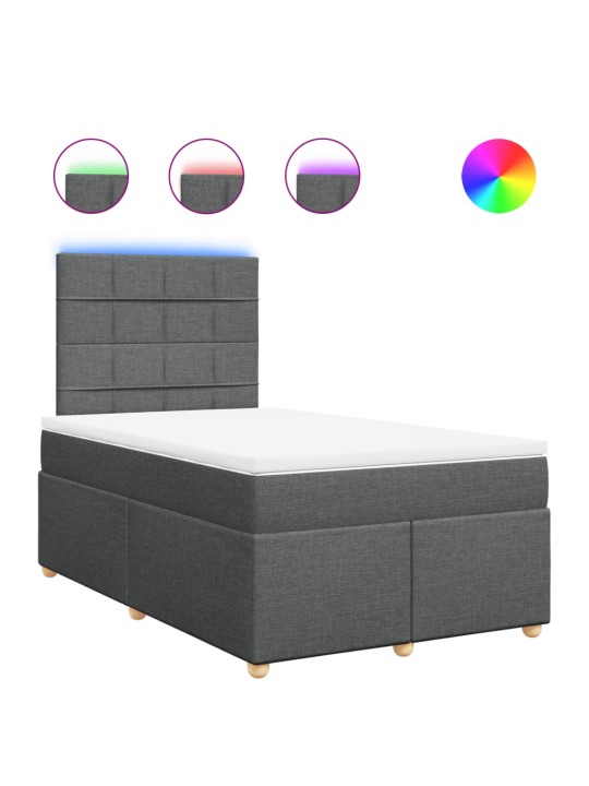 Box spring postel s matrací tmavě šedá 120x190 cm textil
