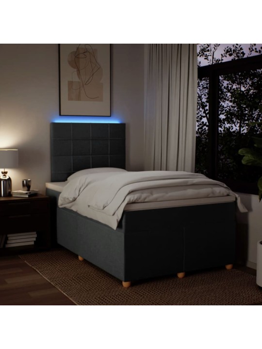 Box spring postel s matrací tmavě šedá 120x190 cm textil