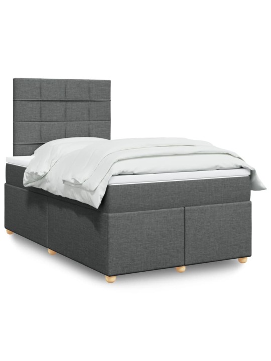 Box spring postel s matrací tmavě šedá 120x190 cm textil