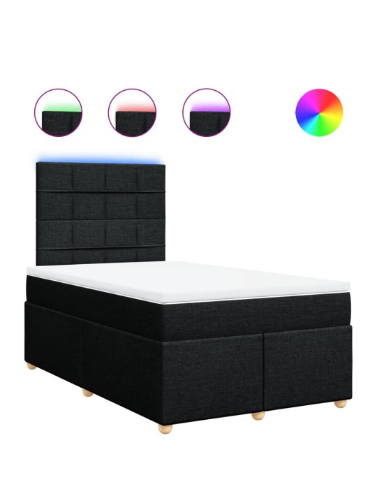 Box spring postel s matrací černá 120x190 cm textil