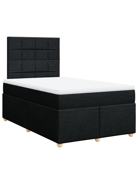 Box spring postel s matrací černá 120x190 cm textil