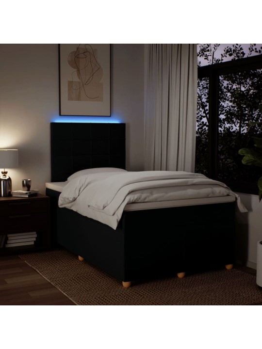 Box spring postel s matrací černá 120x190 cm textil