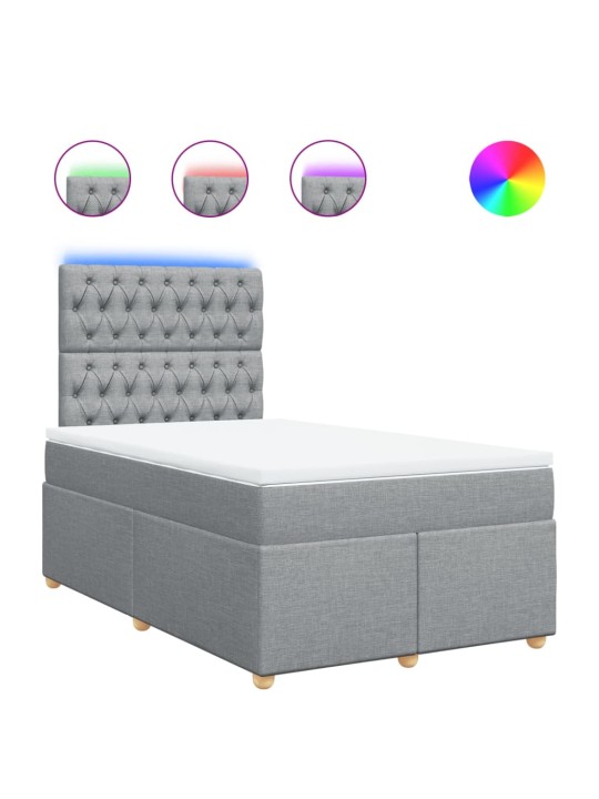 Box spring postel s matrací světle šedá 120x190 cm textil