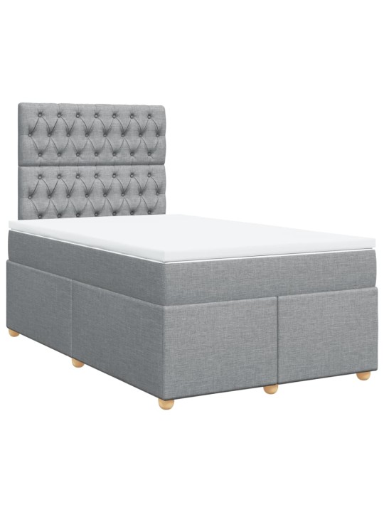 Box spring postel s matrací světle šedá 120x190 cm textil