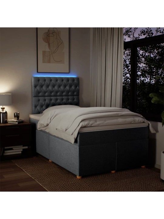 Box spring postel s matrací světle šedá 120x190 cm textil