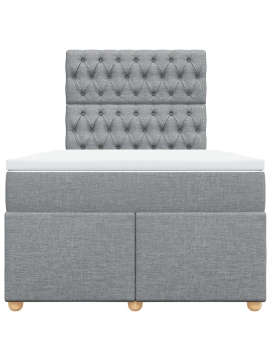 Box spring postel s matrací světle šedá 120x190 cm textil