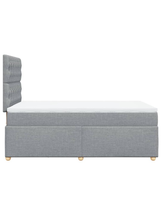 Box spring postel s matrací světle šedá 120x190 cm textil