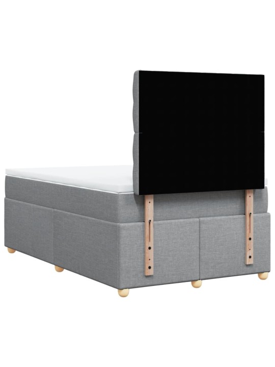 Box spring postel s matrací světle šedá 120x190 cm textil