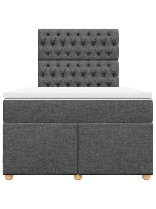 Box spring postel s matrací tmavě šedá 120x190 cm textil