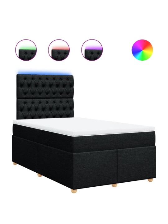 Box spring postel s matrací černá 120x190 cm textil