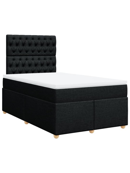 Box spring postel s matrací černá 120x190 cm textil