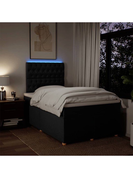 Box spring postel s matrací černá 120x190 cm textil
