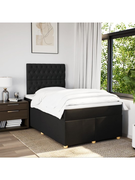 Box spring postel s matrací černá 120x190 cm textil