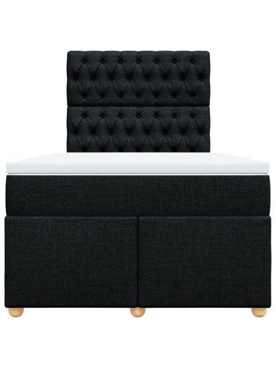 Box spring postel s matrací černá 120x190 cm textil